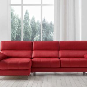 Sofagrup sofa Regina Piel de tres plazas color rojo